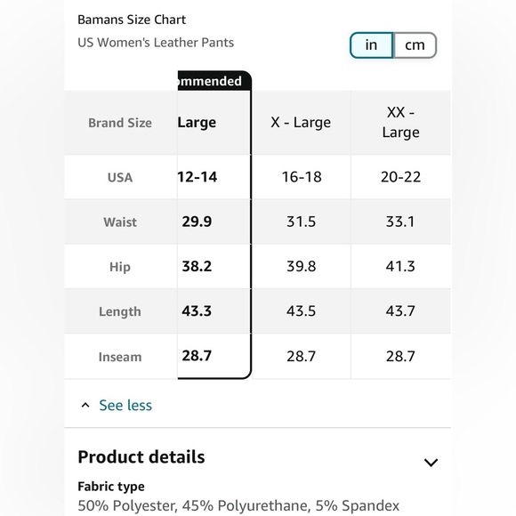 Bamans women’s faux leather pants XL - Picture 9 of 9